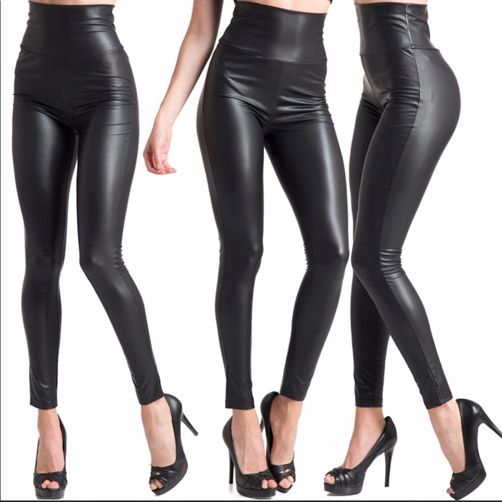 Faux leather leggings